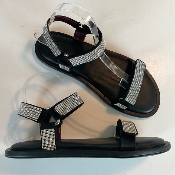 STAUD Shoes - STAUD Betty  Rhinestone Sandals Leather Size 10 NEW